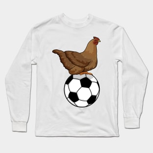 Chicken at Soccer Sports Long Sleeve T-Shirt